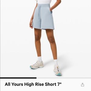 All Yours High Rise Shorts 7” in chambray